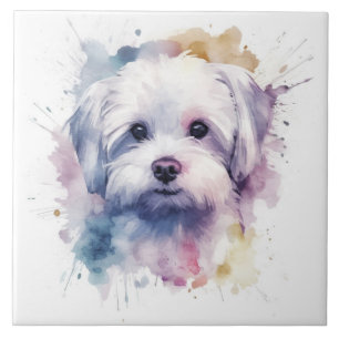 Azulejo De Cerâmica Cão de água-terra Maltês animal de estimação