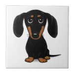 Azulejo De Cerâmica Cão-de-bico-preto e-bronzeado<br><div class="desc">Azulejo de cerâmica de Dachshund preto e bronzeado.</div>
