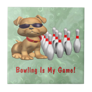Azulejo De Cerâmica Cão do jogo da boliche