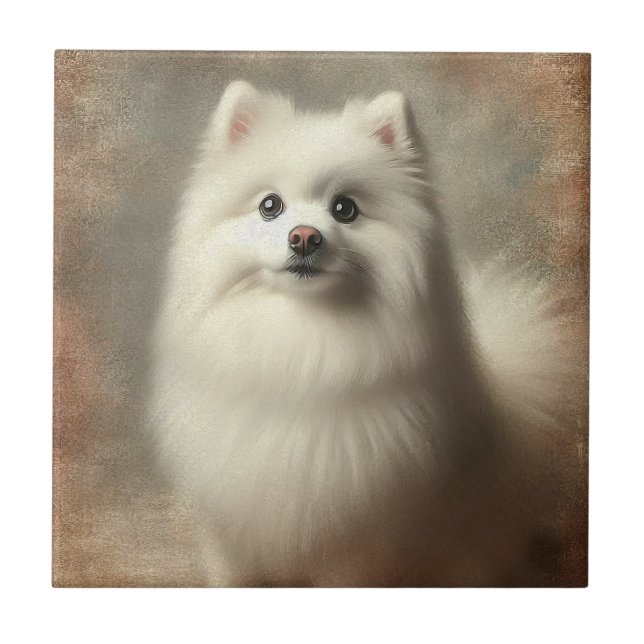Azulejo De Cerâmica Cão Esquimó Americano (Frente)