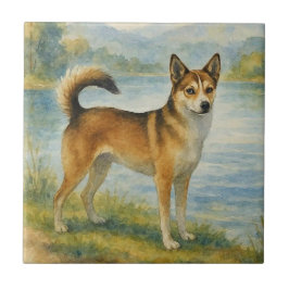 Azulejo De Cerâmica Cão Norueguês Lundehund