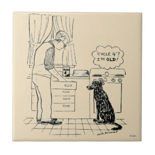 Azulejo De Cerâmica Cão que obtem mais velho