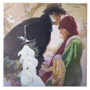 Azulejo De Cerâmica Capa da Hearst's International, Alphonse Mucha