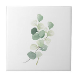 Azulejo De Cerâmica Capa de Edredão Folhas de Eucalipto Verde Pastel