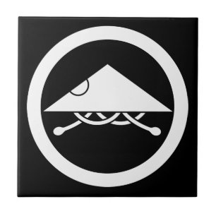 Azulejo De Cerâmica Capacete Ashigaru em círculo