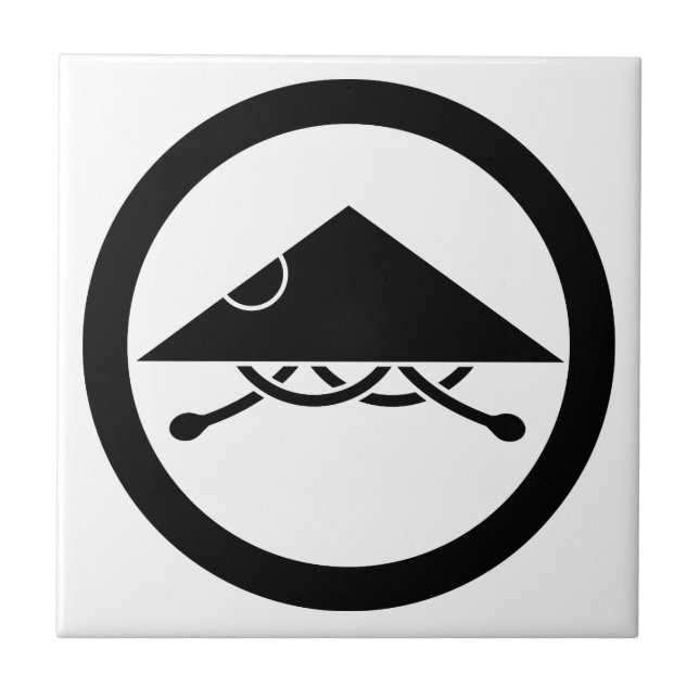 Azulejo De Cerâmica Capacete Ashigaru em círculo (Frente)
