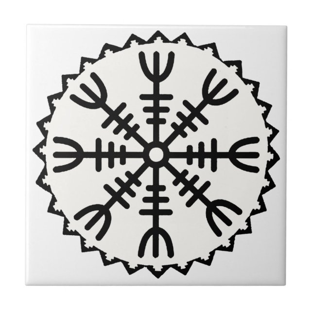 Azulejo De Cerâmica Capacete Viking de Awe (Frente)