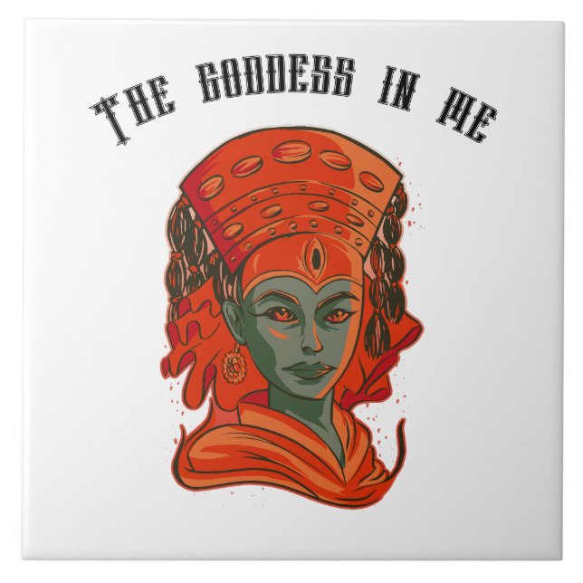 Azulejo De Cerâmica Capacitar a Deusa Arte Espiritual Força Feminina (Frente)