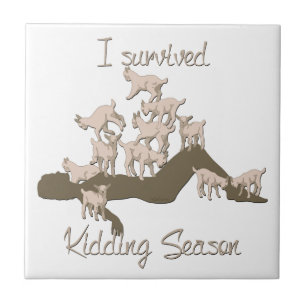 Azulejo De Cerâmica CAPAS I Survived Kidding Season by GetYerGoat