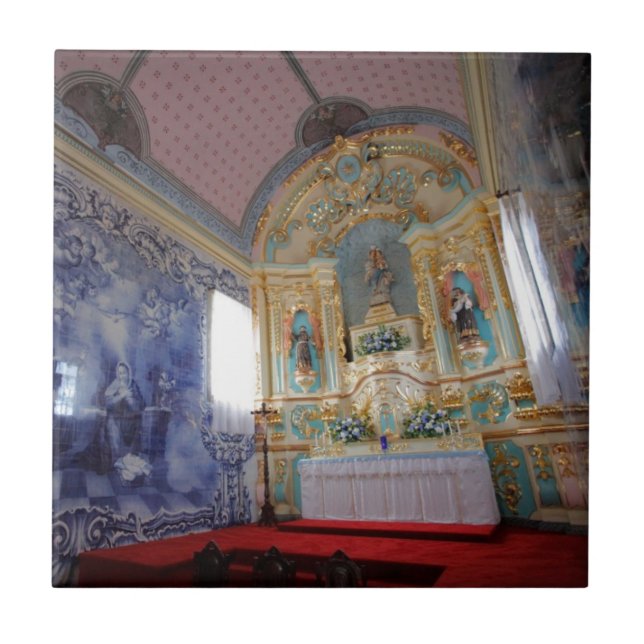 Azulejo De Cerâmica Capela em Açores (Frente)