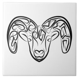 Azulejo De Cerâmica Capim/ovelha, tribal, preto e branco