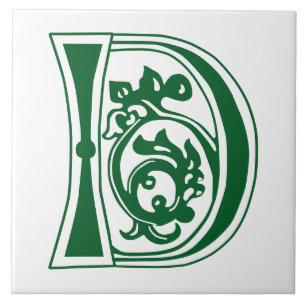 Azulejo De Cerâmica Capital Decorativo Botânico Medieval D