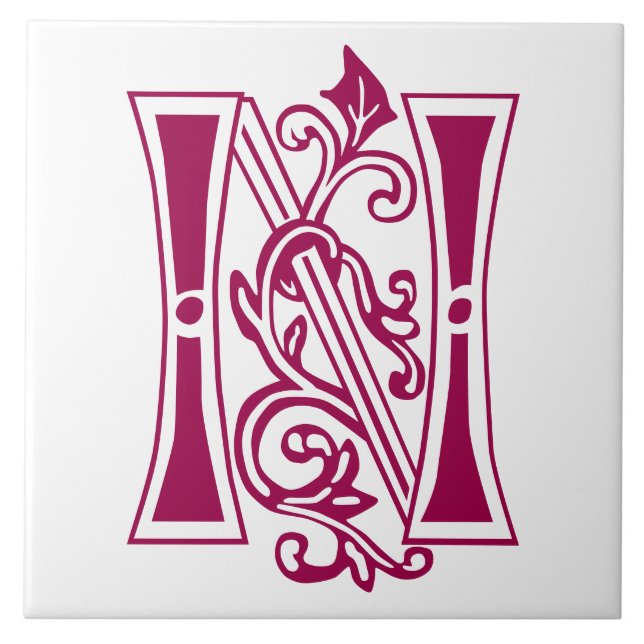 Azulejo De Cerâmica Capital Decorativo Botânico Medieval N (Frente)