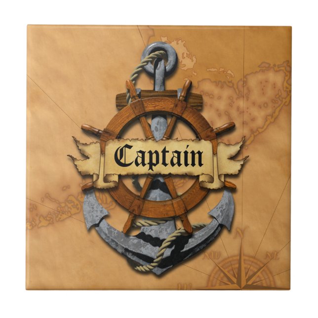 Azulejo De Cerâmica Capitão Âncora e roda (Frente)
