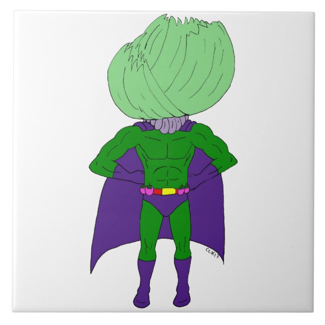 Azulejo De Cerâmica Capitão Cabbage (Frente)