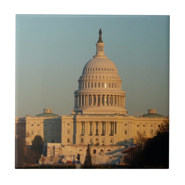 Azulejo De Cerâmica Capitólio no Natal Washington DC Holiday (Frente)