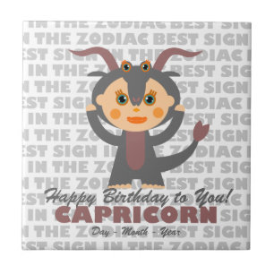 Azulejo De Cerâmica Capricorn Happy Birthday