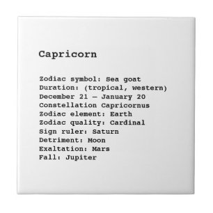 Azulejo De Cerâmica Capricórnio - Sinal de Zodiac - Astrologia - pret