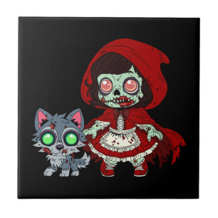 Azulejo De Cerâmica Capuchinho Vermelho Zombie