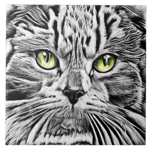 Azulejo De Cerâmica Cara de gato