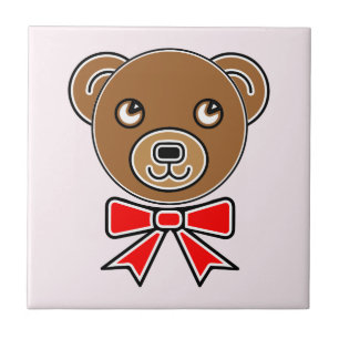 Azulejo De Cerâmica Cara de urso engraçado