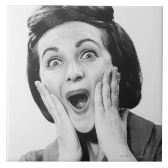 Azulejo De Cerâmica Cara do fazer da mulher (Frente)