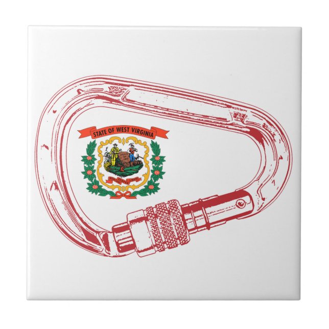 Azulejo De Cerâmica Carabiner para escalada da bandeira da Virgínia Oc (Frente)