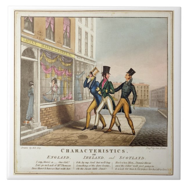 Azulejo De Cerâmica Características - Inglaterra, Ireland e Scotland, (Frente)