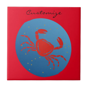 Azulejo De Cerâmica Caranguejo do cancer Zodiac Thunder_Cove