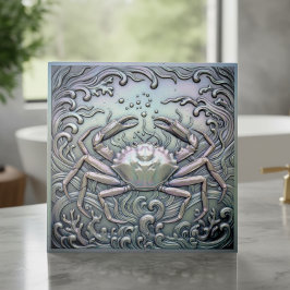 Azulejo De Cerâmica Caranguejo Iridescente Metálico ID1223
