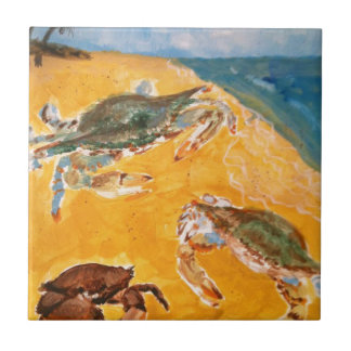 Azulejo De Cerâmica Caranguejos na praia