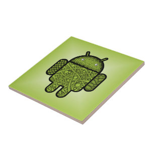 Azulejo De Cerâmica Caráter de porta de bolhas para o robô Android