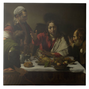 Azulejo De Cerâmica Caravaggio - ceia em Emmaus