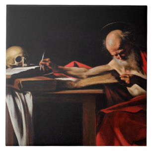 Azulejo De Cerâmica Caravaggio - Escrevendo Jerome Santo