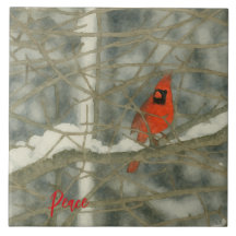Cardinal de Aquarela de Inverno