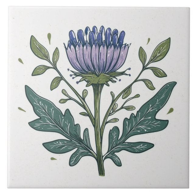 Azulejo De Cerâmica Cardo Roxo  (Frente)