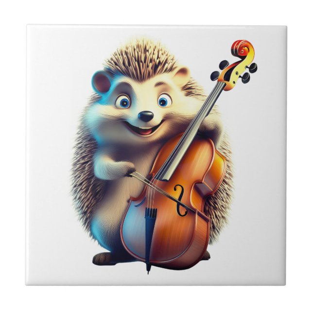 Azulejo De Cerâmica Caricatura, Cartoon, Ilustração Um musical (Frente)