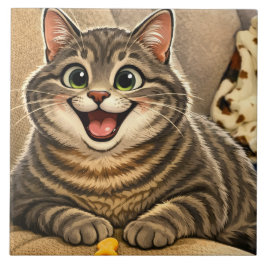 Azulejo De Cerâmica Caricatura de gato