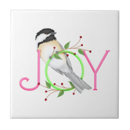 Azulejo De Cerâmica Carinhoso Chickadee "Alegria"