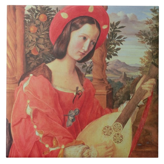 Azulejo De Cerâmica Carla Bianca von Quandt, c.1820 (óleo em canvas) (Frente)