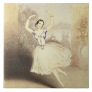 Azulejo De Cerâmica Carlotta Grisi (1819-99) no balé do Peri