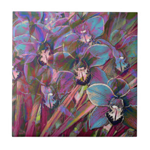 Azulejo De Cerâmica Carnaval de Orquídea Cymbidium