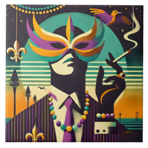 Azulejo De Cerâmica Carnaval O Homem que Fuma