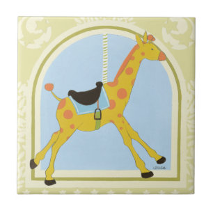 Azulejo De Cerâmica Carousel Giraffe de June Erica Vess