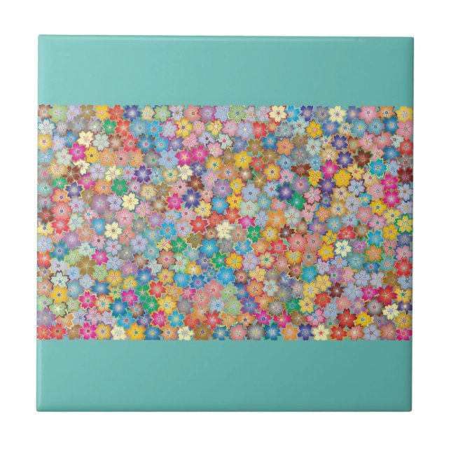 AZULEJO DE CERÂMICA  CARREAU EN CÉRAMIQUE FLORAL (Frente)