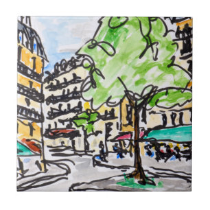 Azulejo De Cerâmica Carrefour de l'Odeon, Paris, França