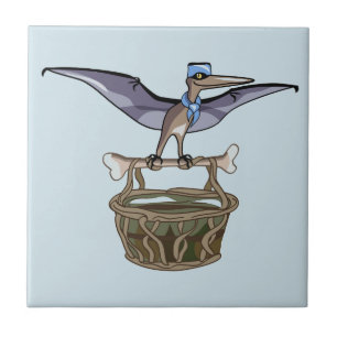 Azulejo De Cerâmica Carregando Pteranodon A Cesta