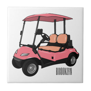 Azulejo De Cerâmica Carrinho de golfe / desenho animado de buggy de go