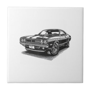 Azulejo De Cerâmica Carro Americano Clássico Musculoso Retro Vintage 6