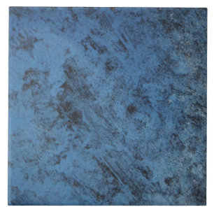 Azulejo De Cerâmica Carro antigo Retro Denim Blue, metal enferrujado